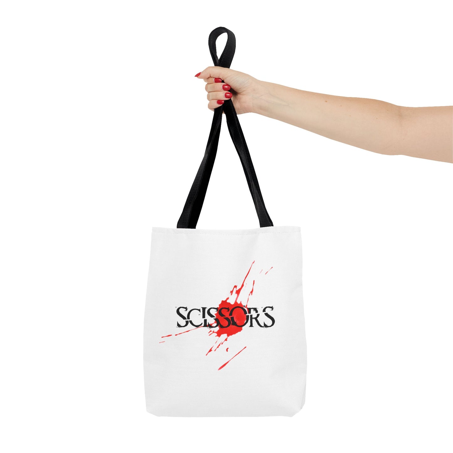 Stylish Scissors Tote Bag for Horror Movie Fans.