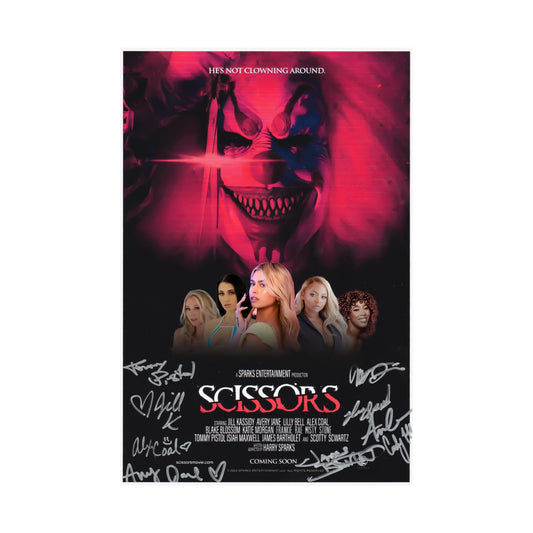 Scissors Horror Movie Poster Signed by Cast and Crew