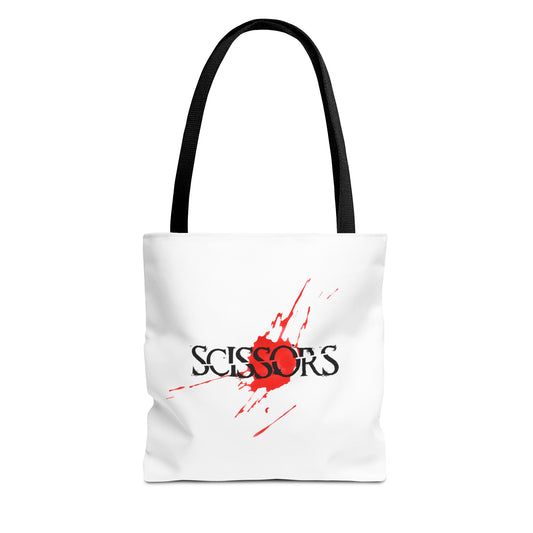 Stylish Scissors Tote Bag for Horror Movie Fans.